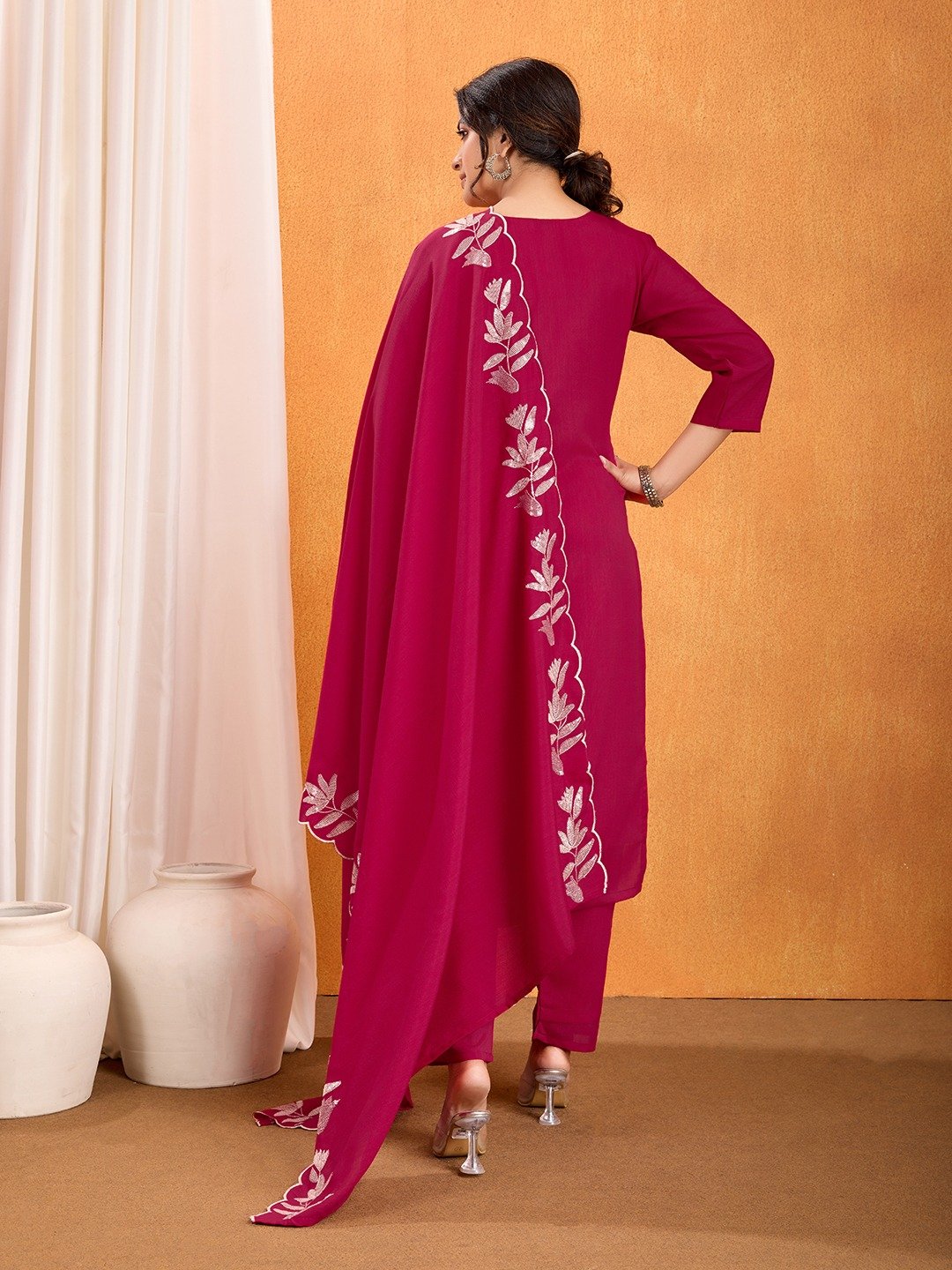 Vichitra Fabric Multi Sequence Work Kurti Set - Image 8