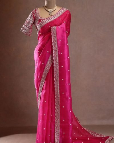 Elegant Saree Set – Timeless Beauty in Tibby Silk