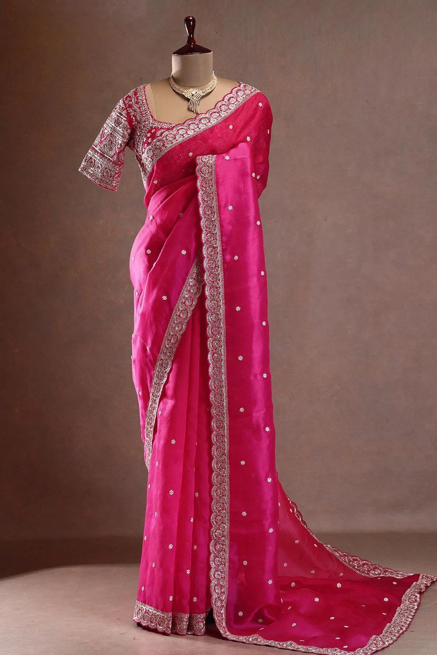 Elegant Saree Set – Timeless Beauty in Tibby Silk